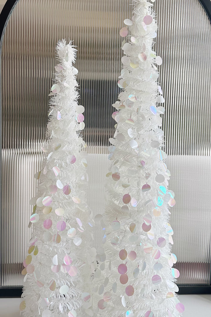 Iridescent Confetti Pop-Up Tinsel Trees (2 sizes)