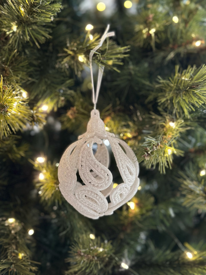 Glittering Swirl Ball Ornament