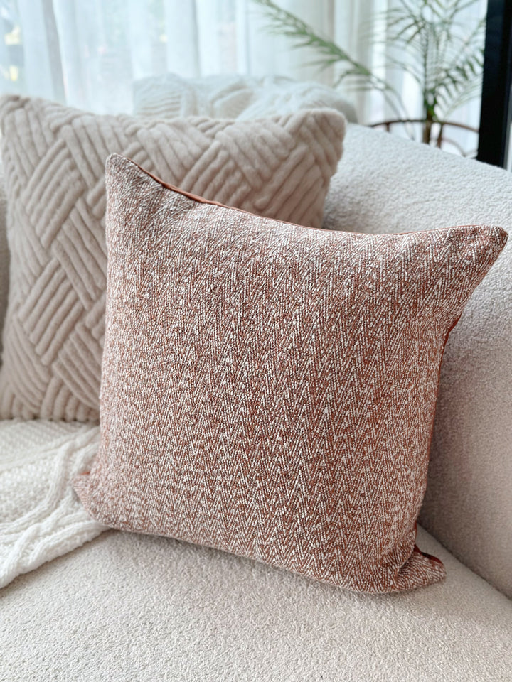 Rustic Cheveron Textured Cushion Cover