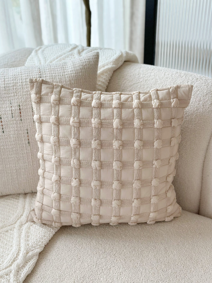 Bubble Grid Cream Latte Cushion Cover