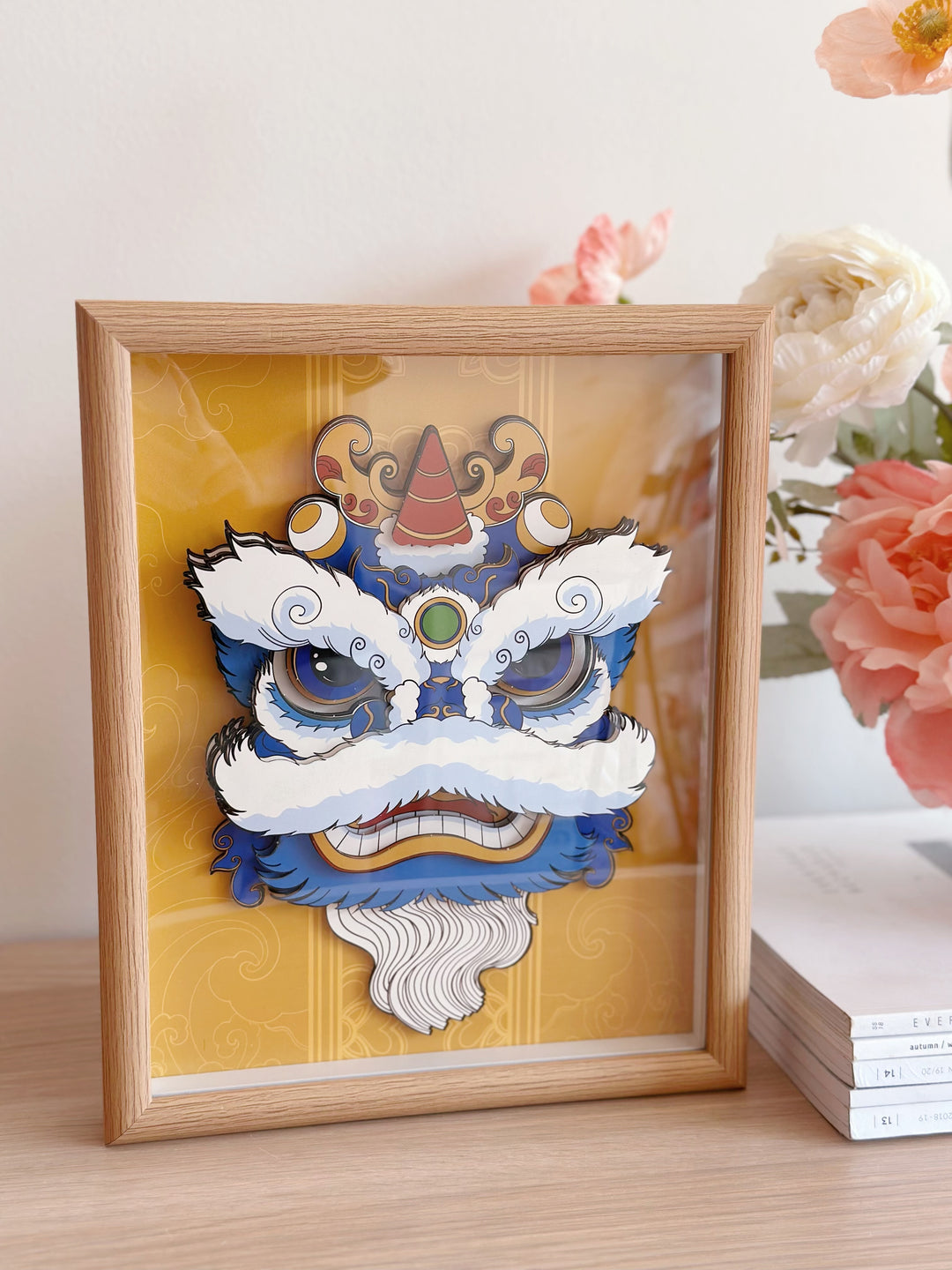 Guardian of Prosperity 3D Art with Frame - yellow