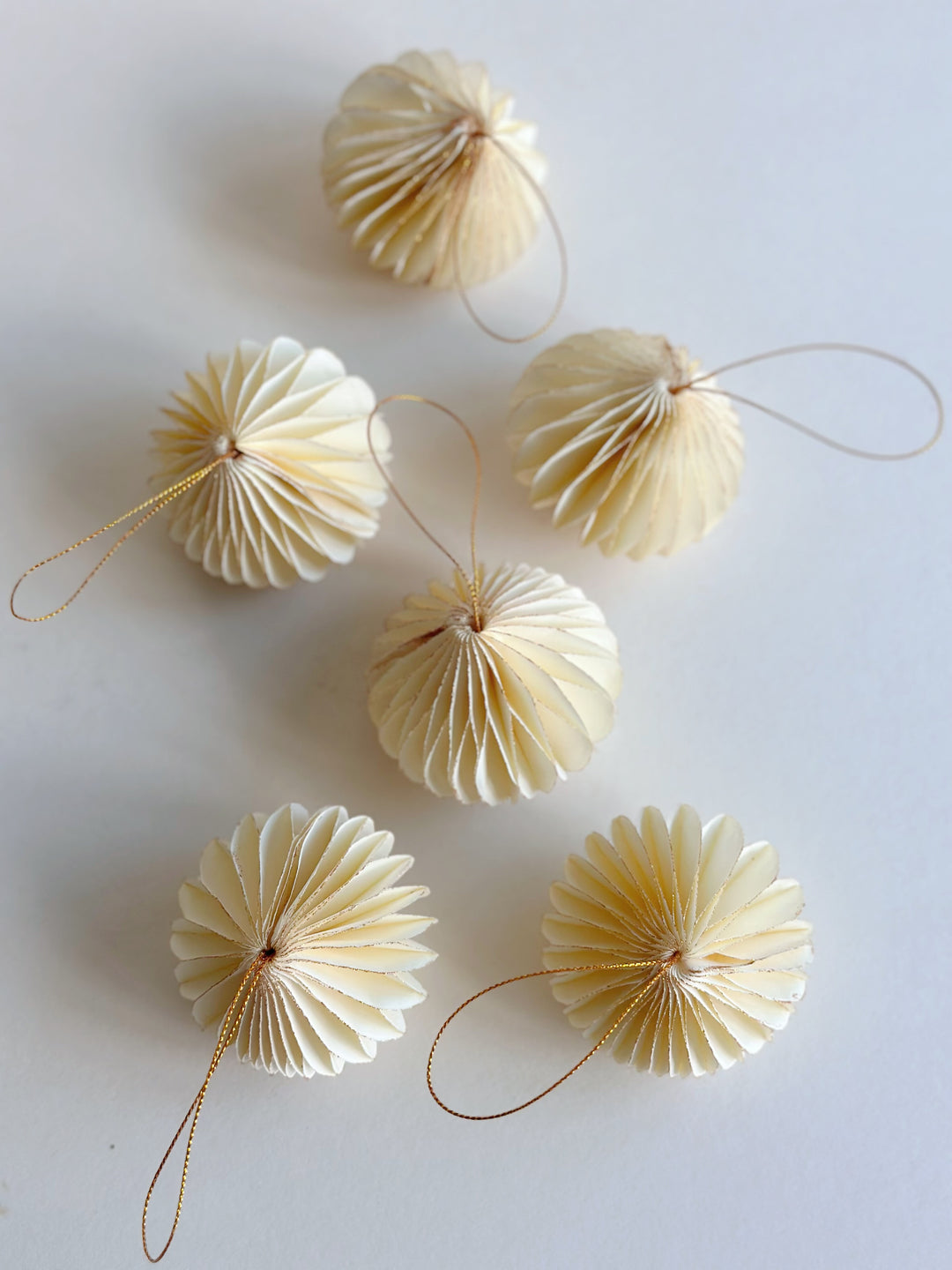 Golden Glimmer Paper Baubles Set