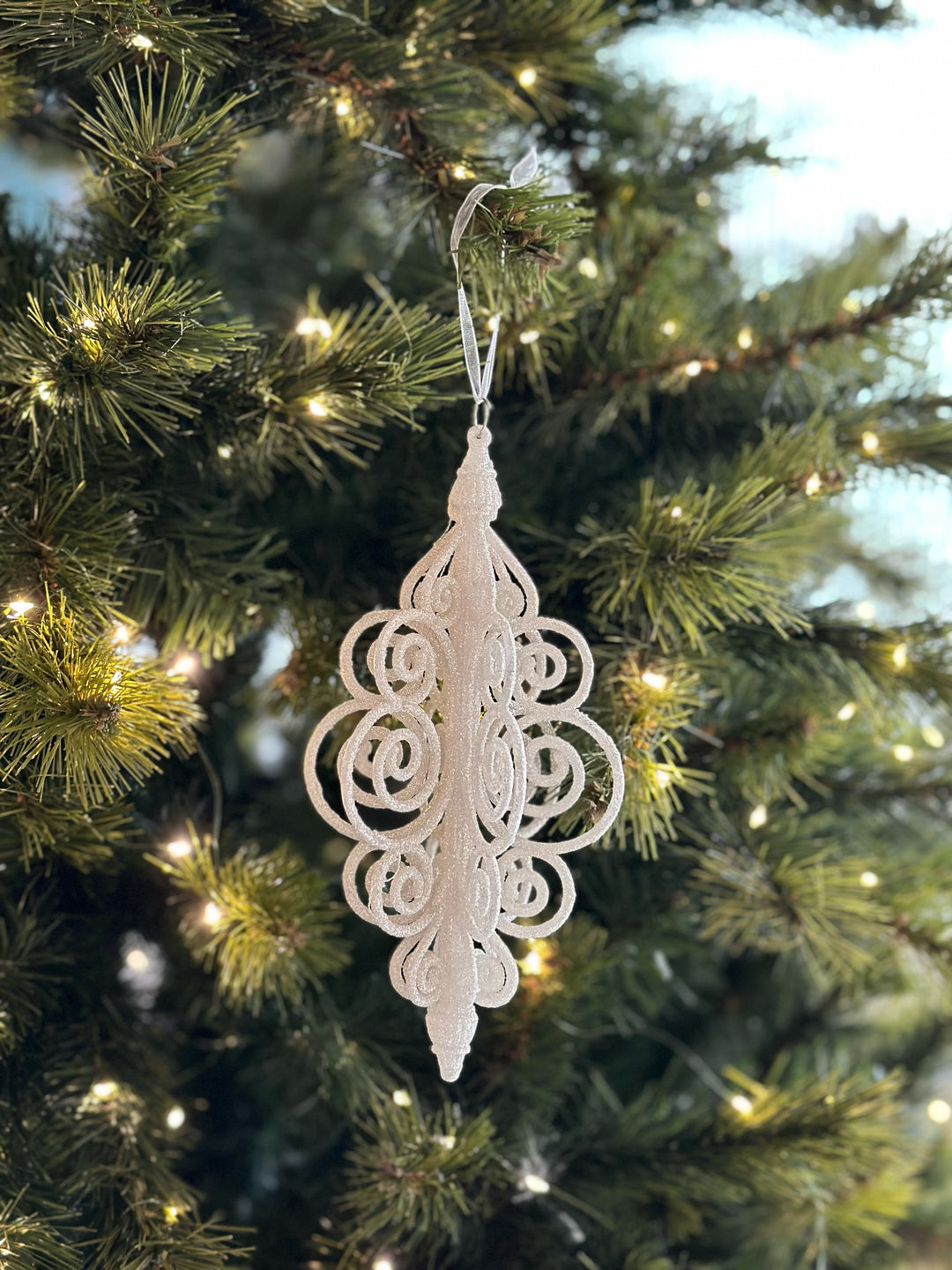 Glittering Scroll Icicle Ornament