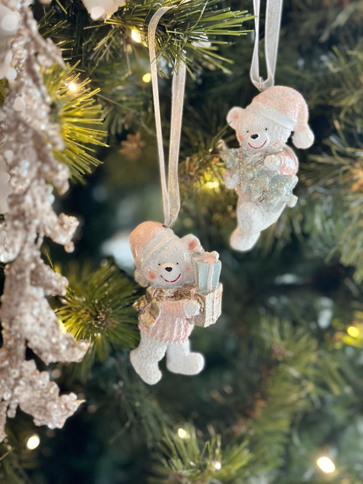 Twinkle & Cheer Bear Ornaments (set of 2)