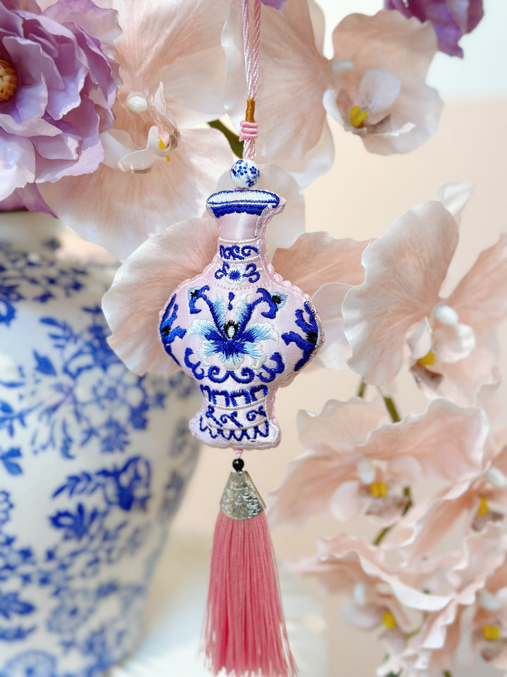 Pink Vintage Vase Tassel Charm