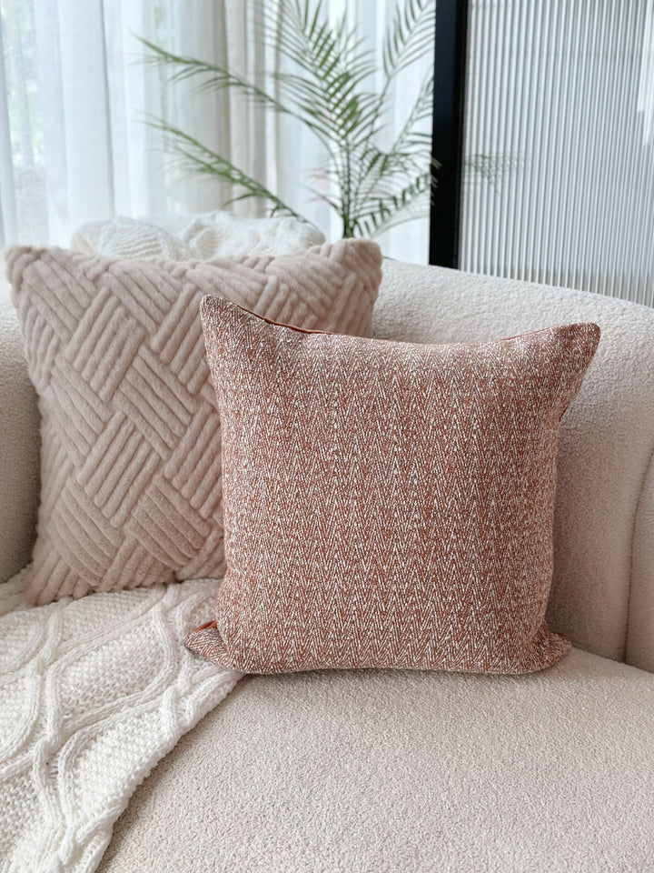 Rustic Cheveron Textured Cushion Cover