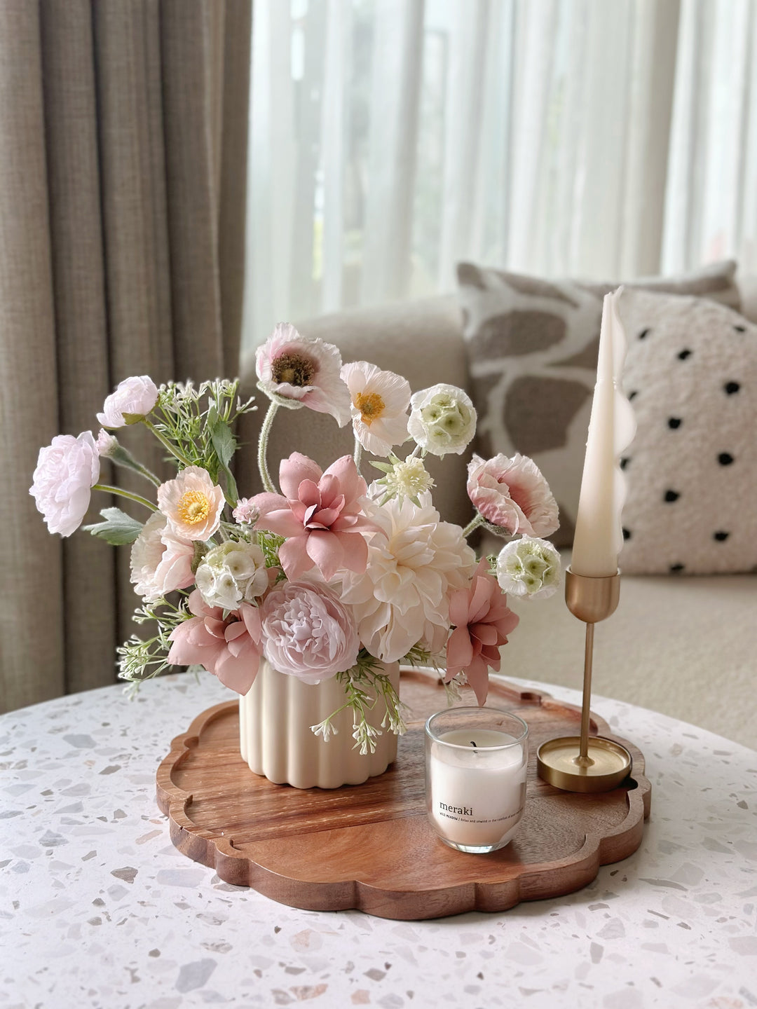 Pastel Blooms In The Pot (1-sided)