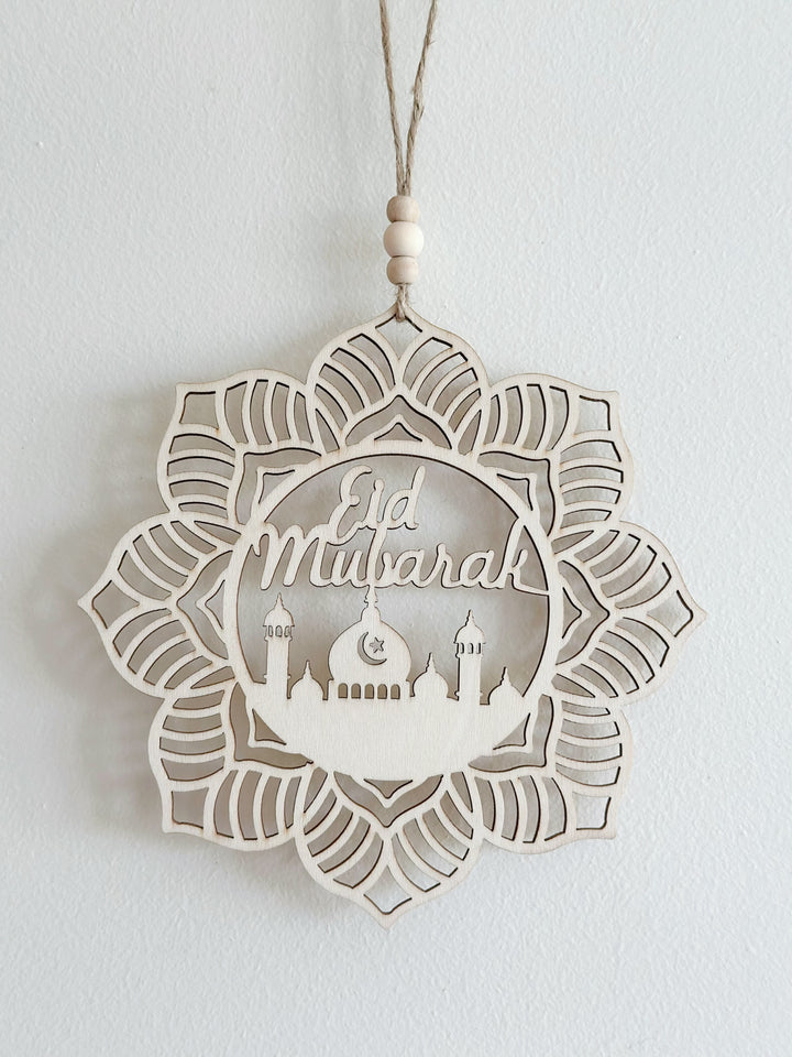 PRE-ORDER (11-17 Mar): Eid Mubarak Mandala Wooden Hanging Ornament