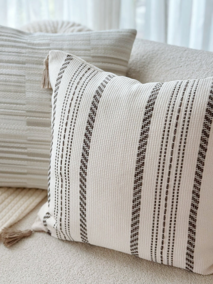 Sienna Striped Tassel Cushion Cover