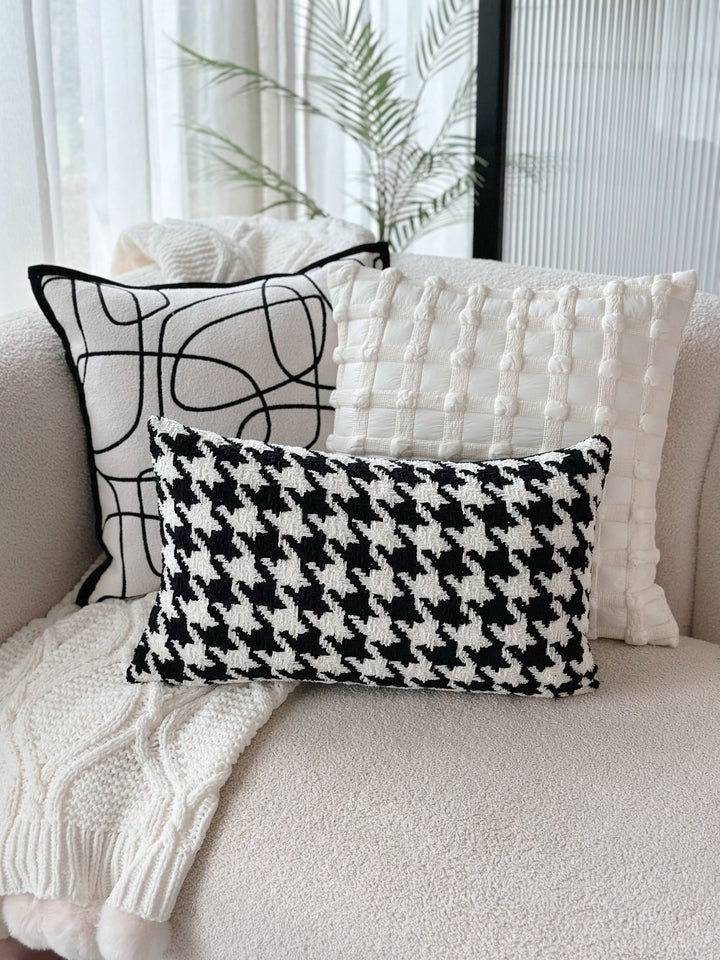 Bubble Grid Cream White Cushion Cover