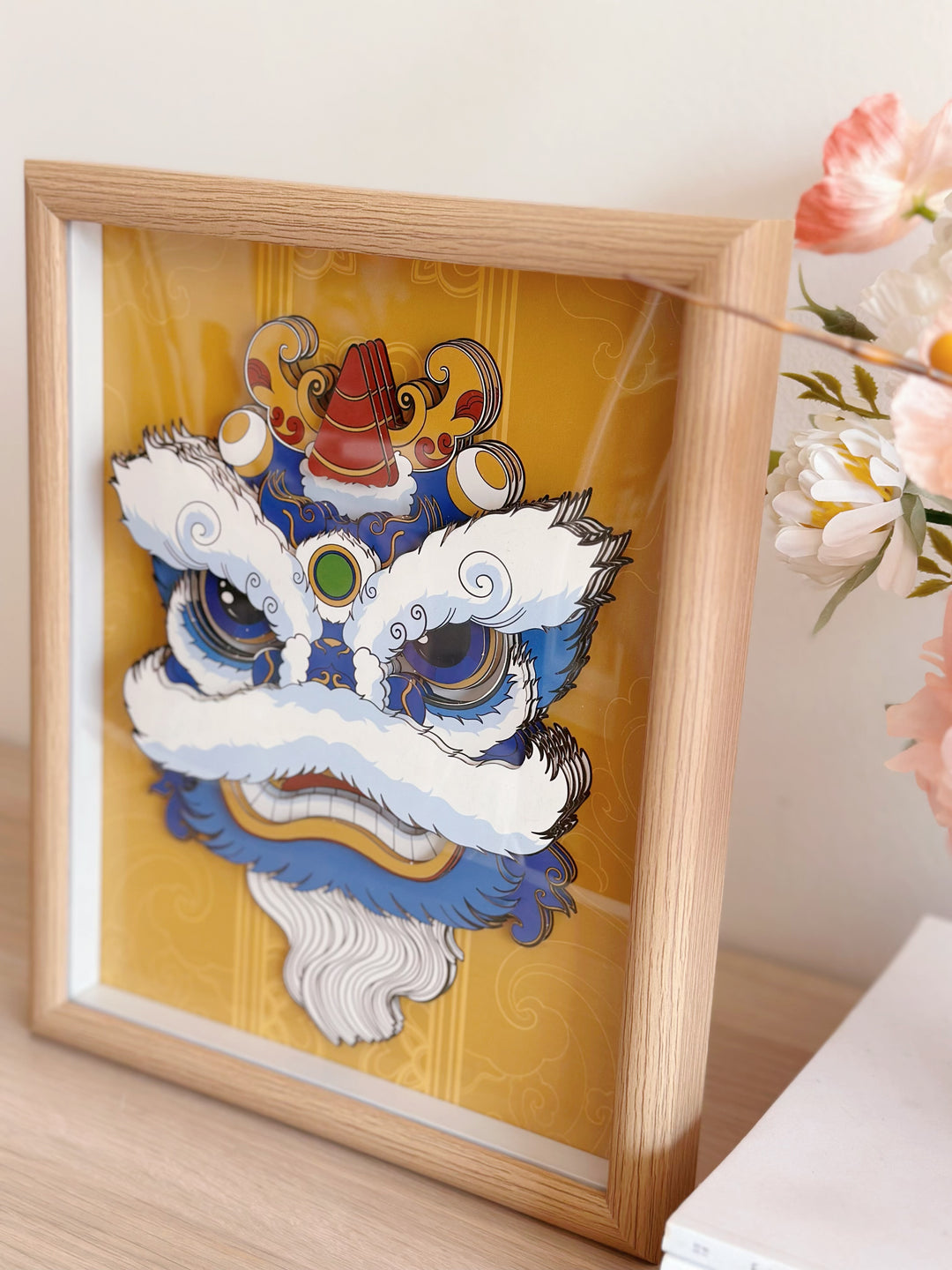 Guardian of Prosperity 3D Art with Frame - yellow