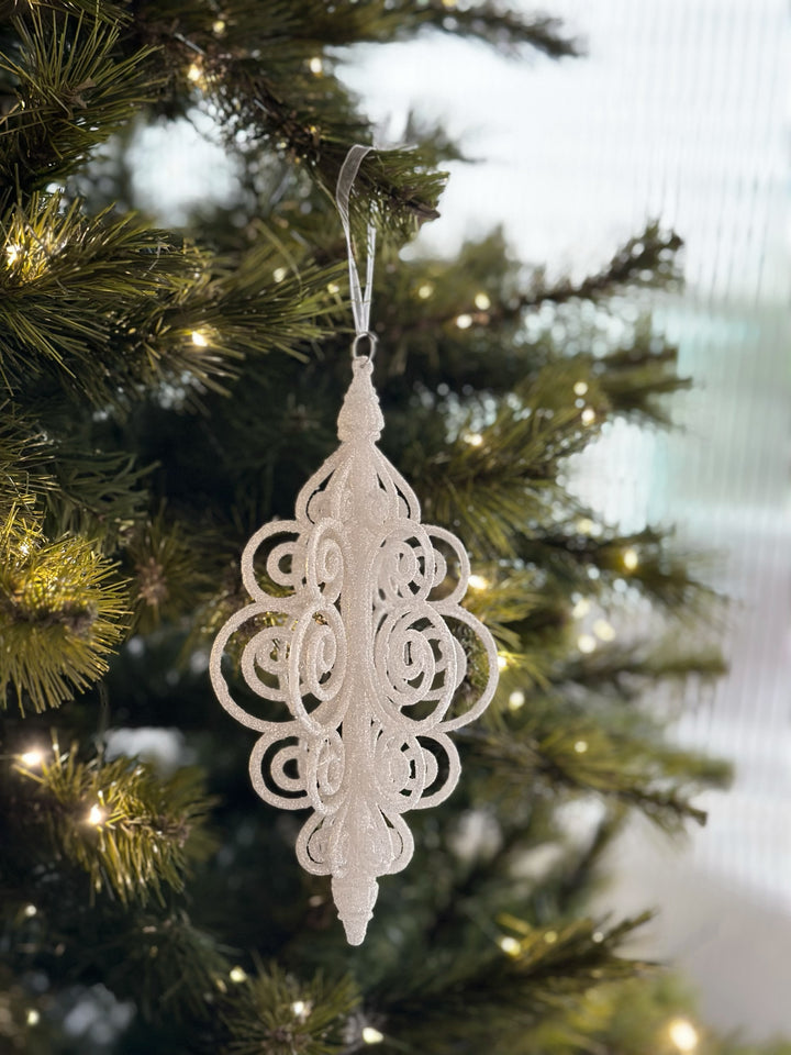 Glittering Scroll Icicle Ornament