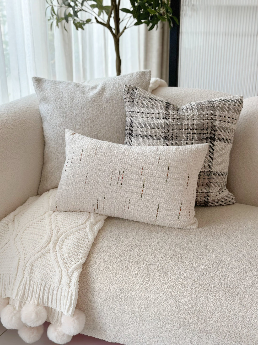 PRE-ORDER (25/09-01/10): Serene Stripes Woven Waist Cushion Cover