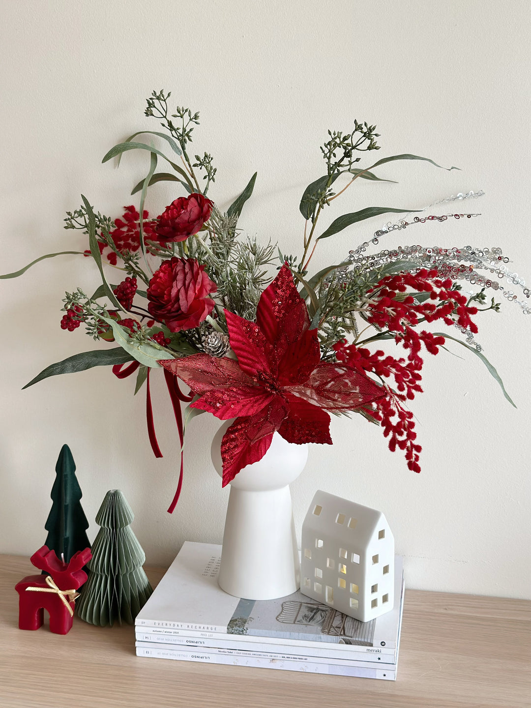 Crimson Elegance in Vase (front facing)