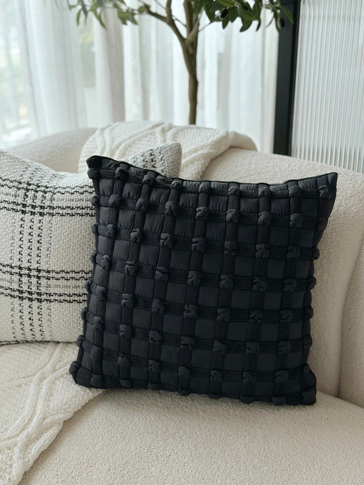 Bubble Grid Black Cushion Cover