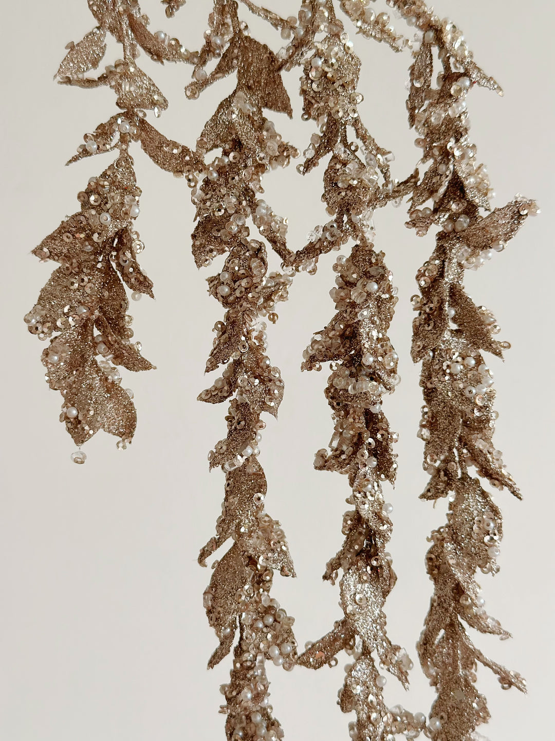 PRE-ORDER (21-27 Nov): Glittered Champagne Cascade Leaf Branch