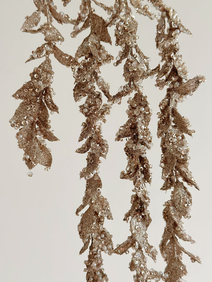 PRE-ORDER (21-27 Nov): Glittered Champagne Cascade Leaf Branch