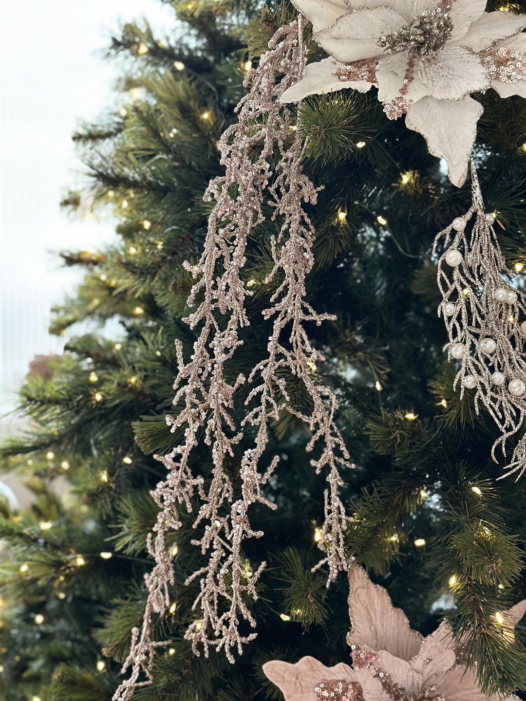 Glittered Frost Fern Branch