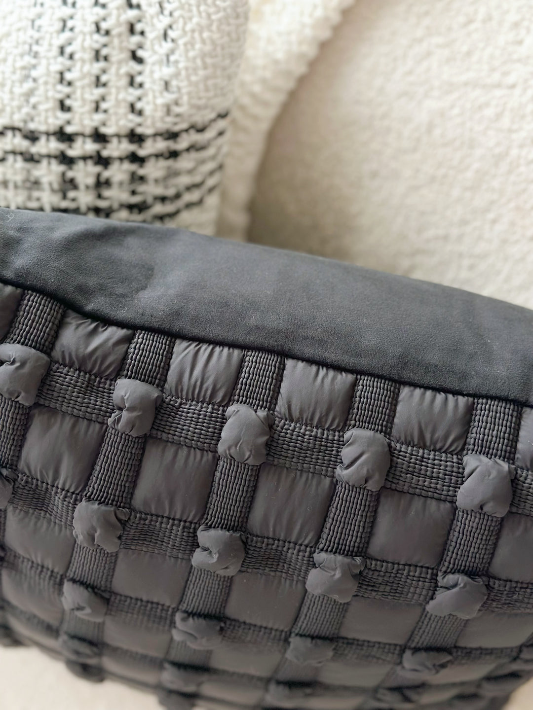 Bubble Grid Black Cushion Cover