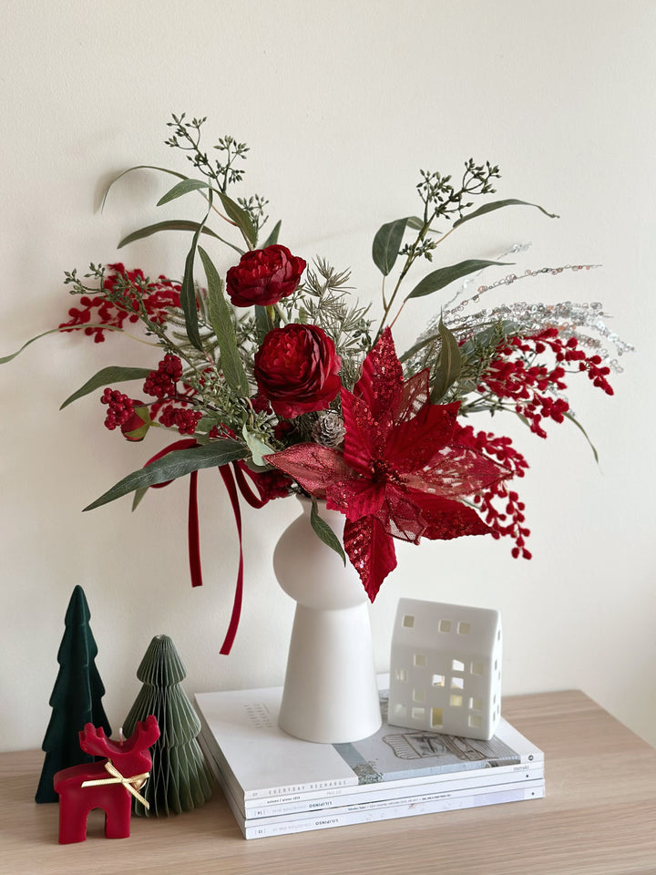 Crimson Elegance in Vase (front facing)