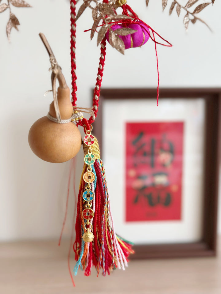 Prosperity Gourd with Festive Pumpkin Charm