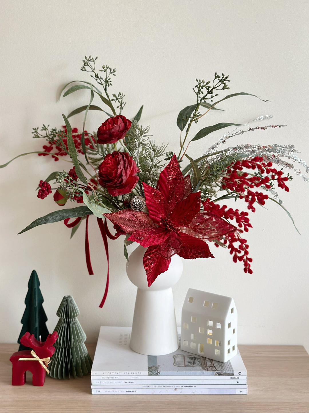 Crimson Elegance in Vase (front facing)