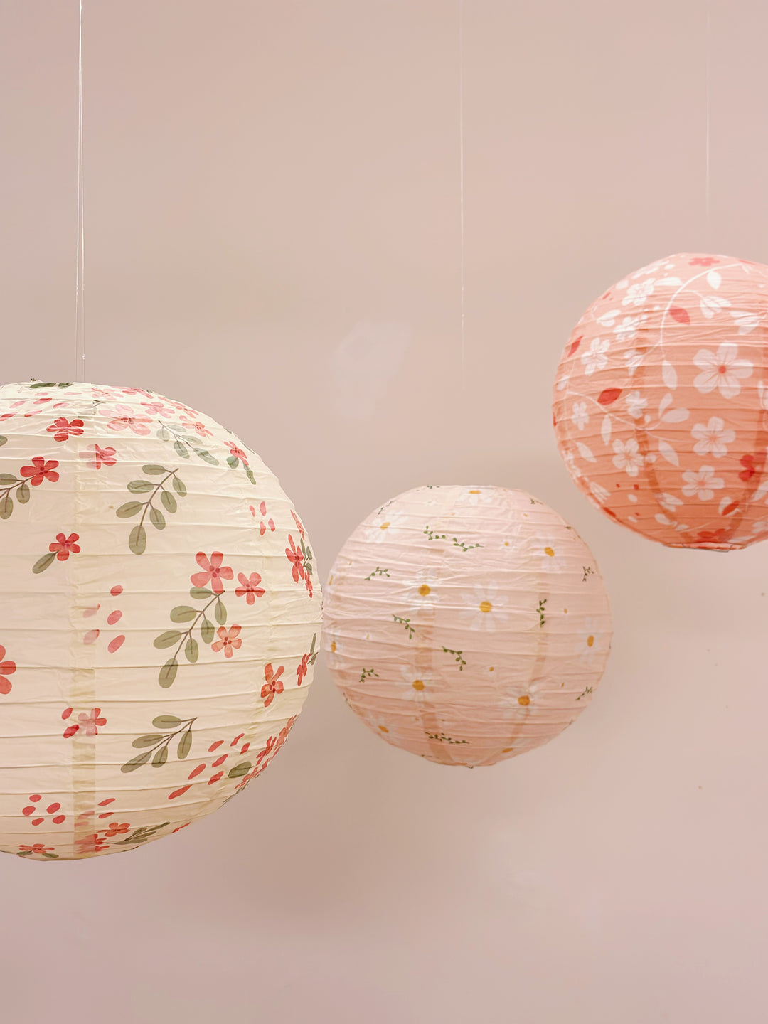 Pastel Blossom Paper Lanterns (set of 3)