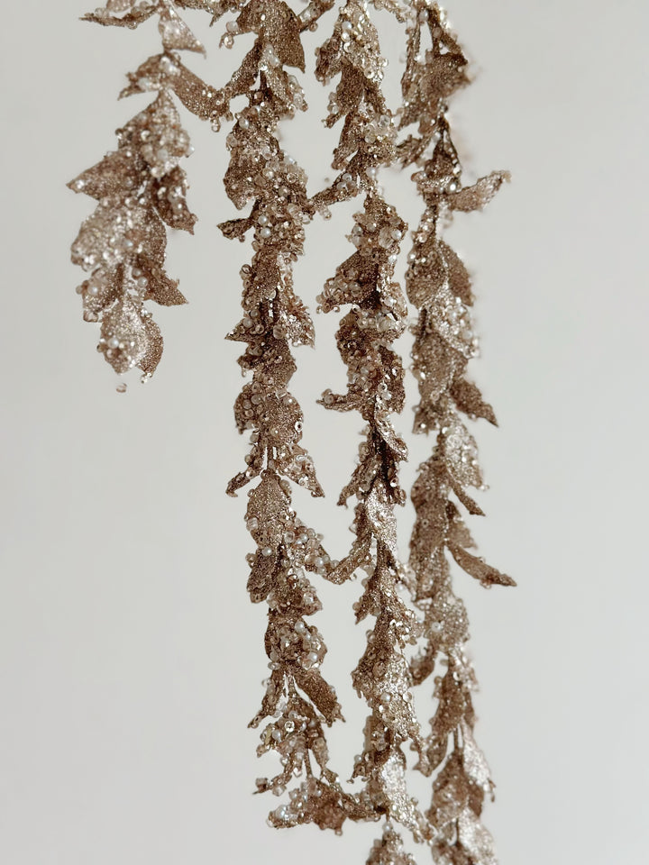 PRE-ORDER (21-27 Nov): Glittered Champagne Cascade Leaf Branch