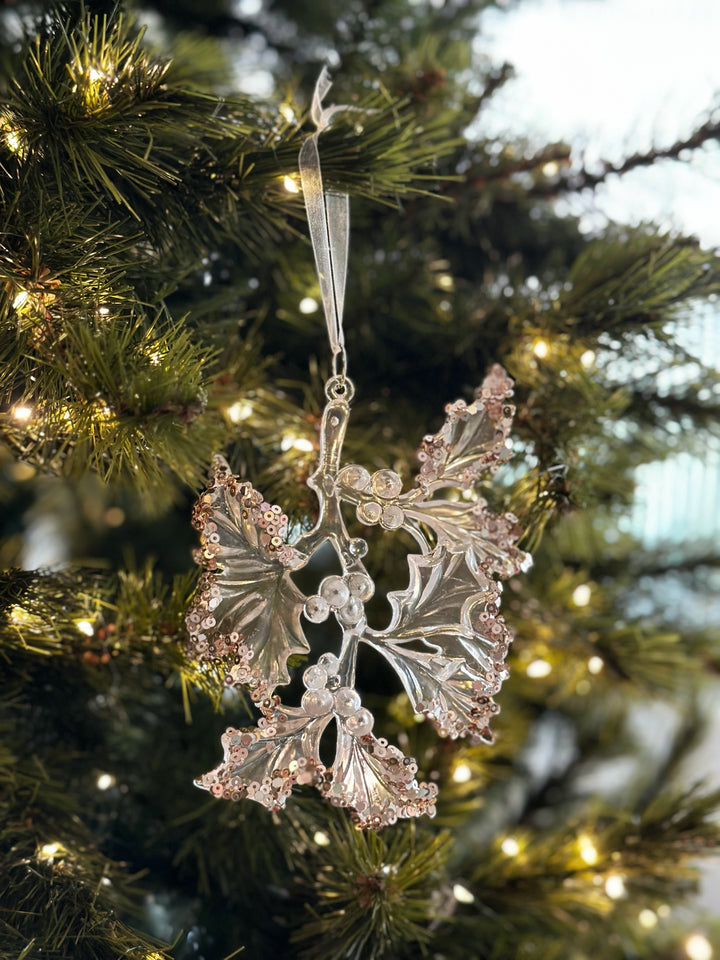 Glittering Holly Leaf Ornament