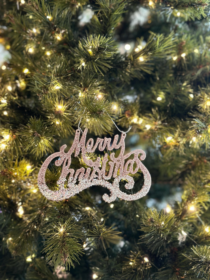 Glittering Merry Christmas Sign Ornament