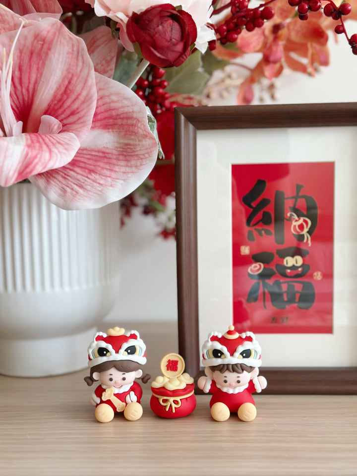 Festive Lion Dance Trio (set of 3)