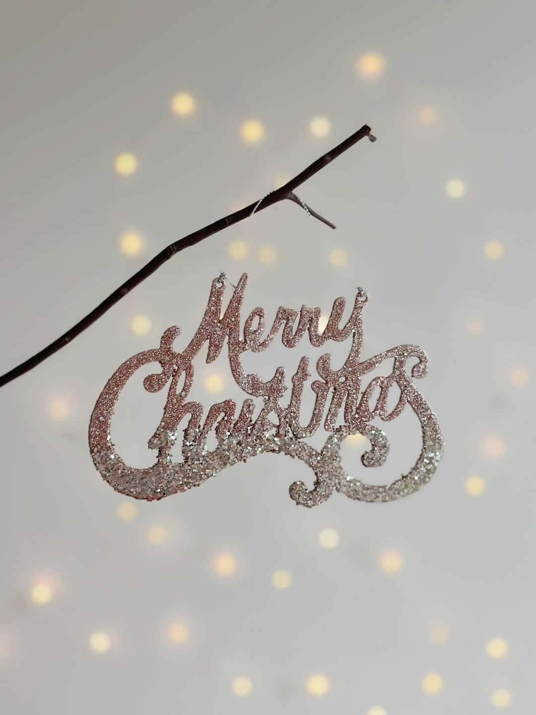 Glittering Merry Christmas Sign Ornament