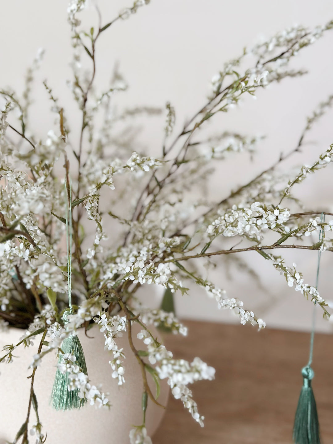 Snowy Willow Festive Charm in Vase