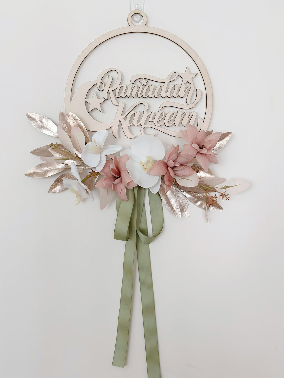 PRE-ORDER (24-28 Feb): Eid Elegance Floral Crescent Small Wreath