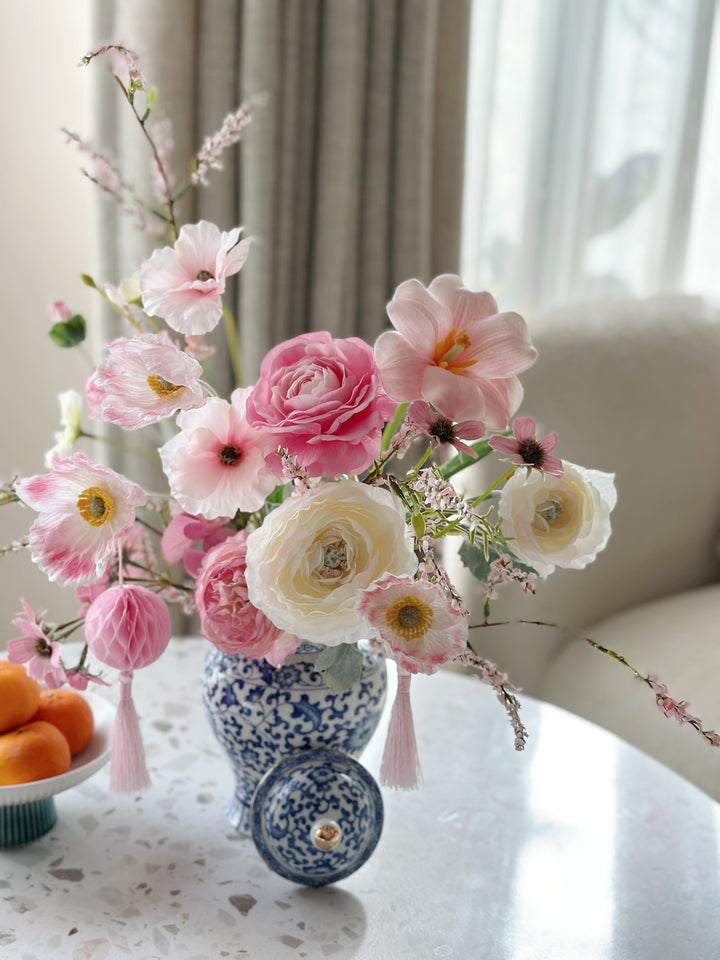 Blush Elegance in Temple Jar (1-sided)