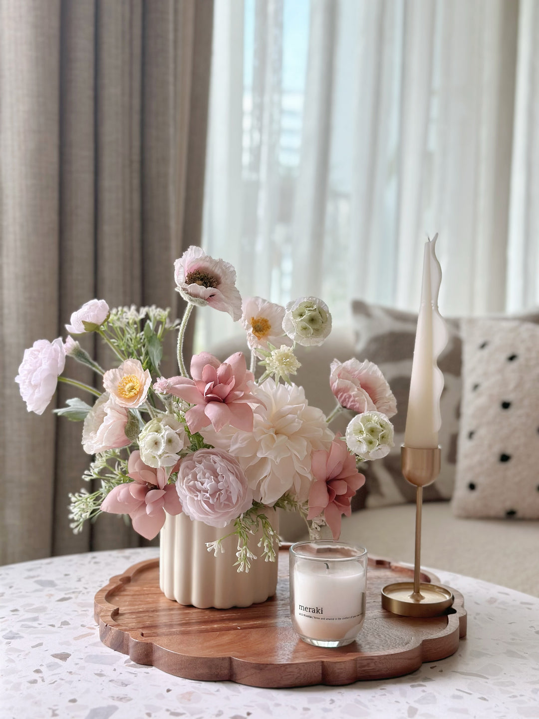 Pastel Blooms In The Pot (1-sided)