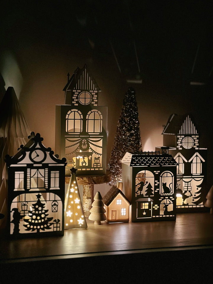 PRE-ORDER (3-9 Dec): Whimsical Christmas Village Tealight Houses (4 options)