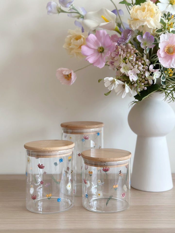 Meadow Bliss Glass Jar Set (set of 3)