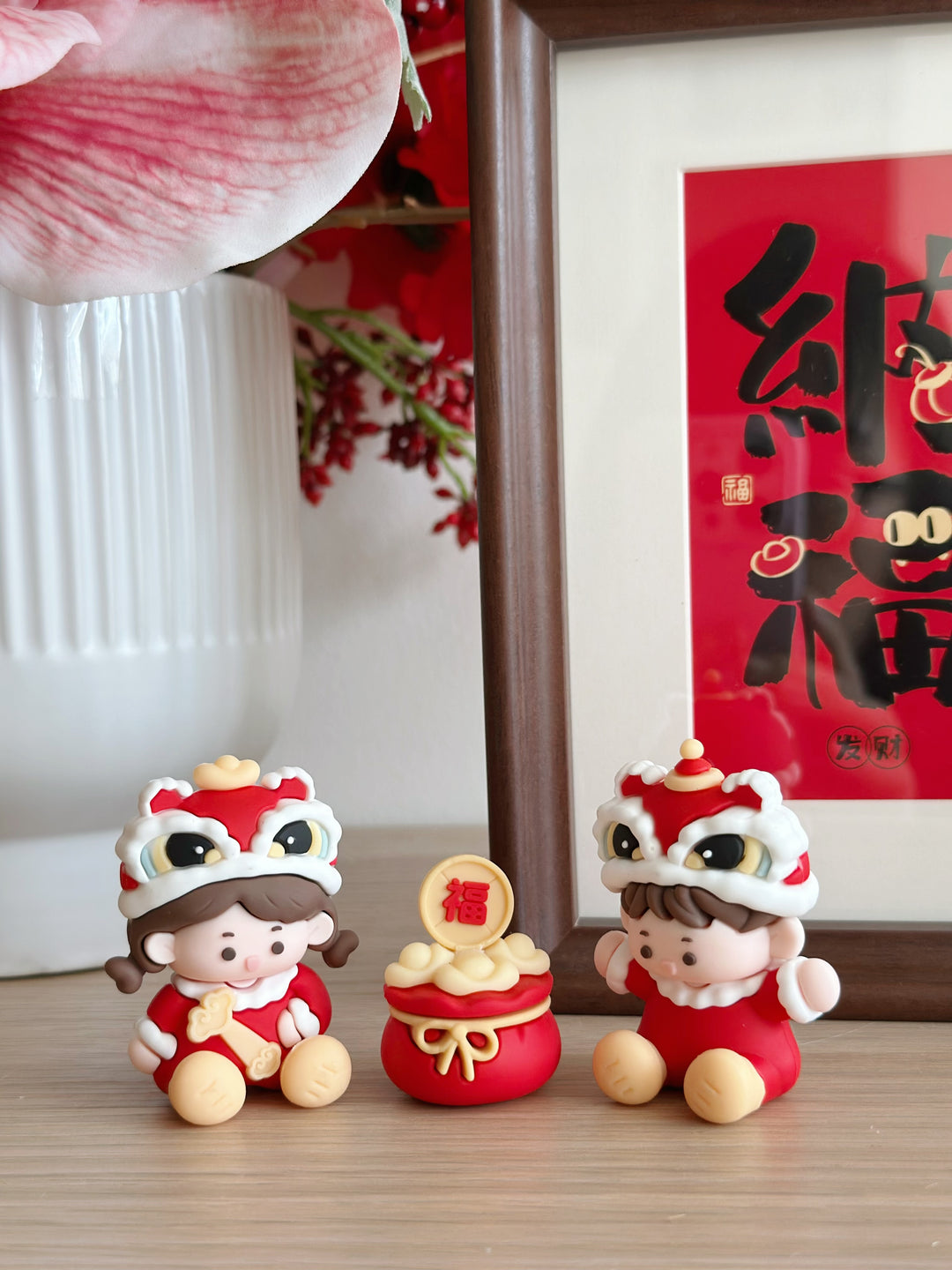 Festive Lion Dance Trio (set of 3)