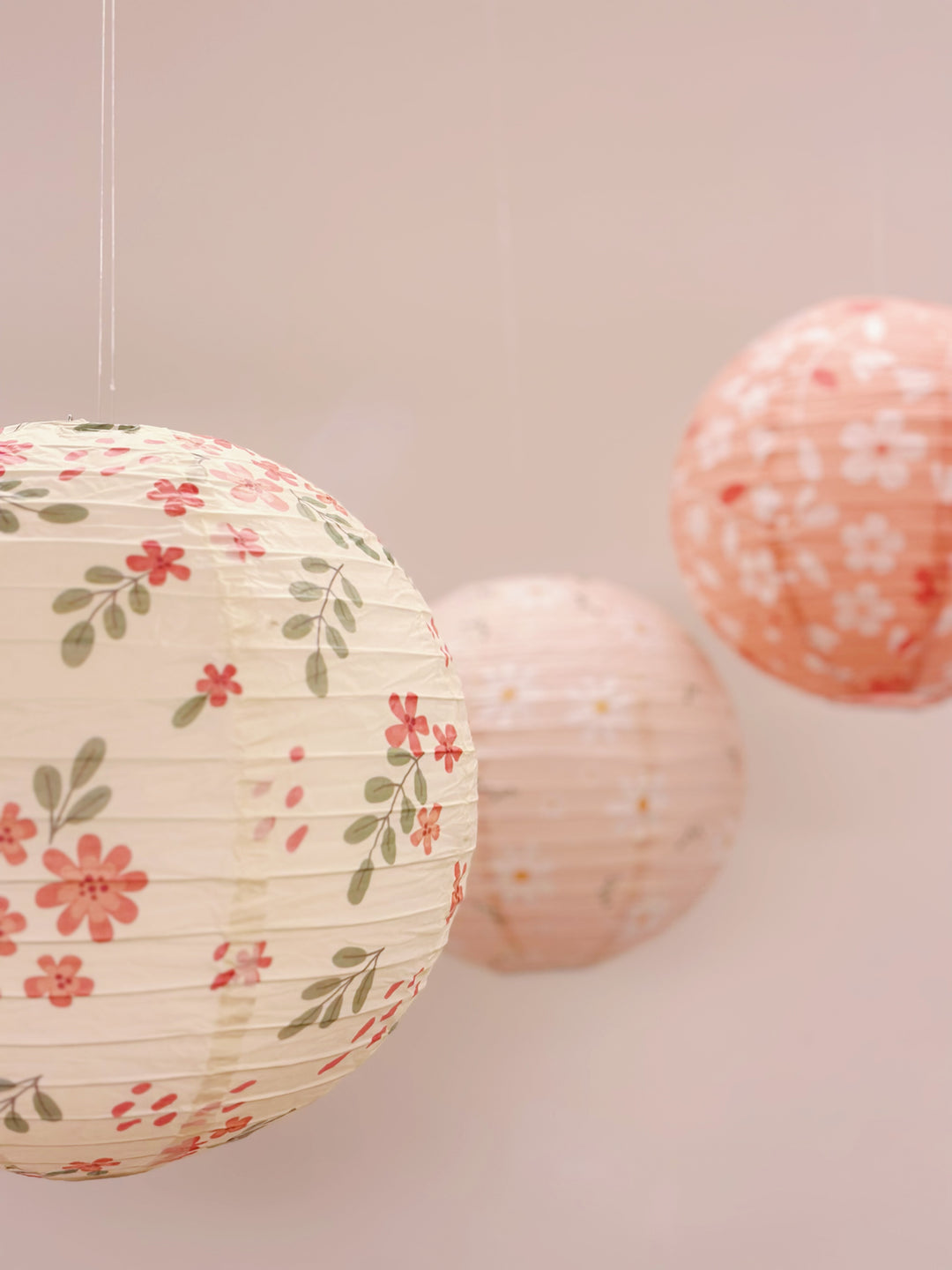 Pastel Blossom Paper Lanterns (set of 3)