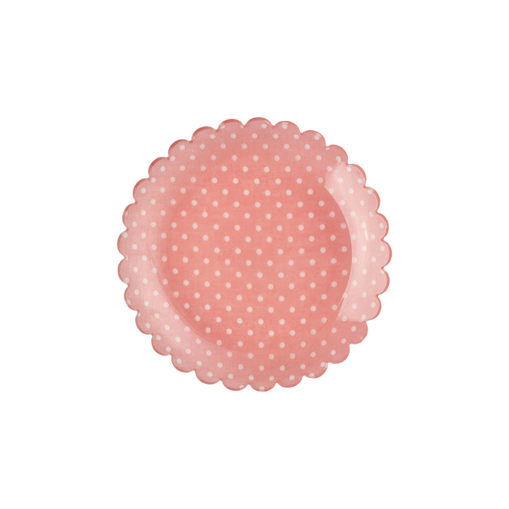 Coral Dots Fabric Acrylic Cake Plate