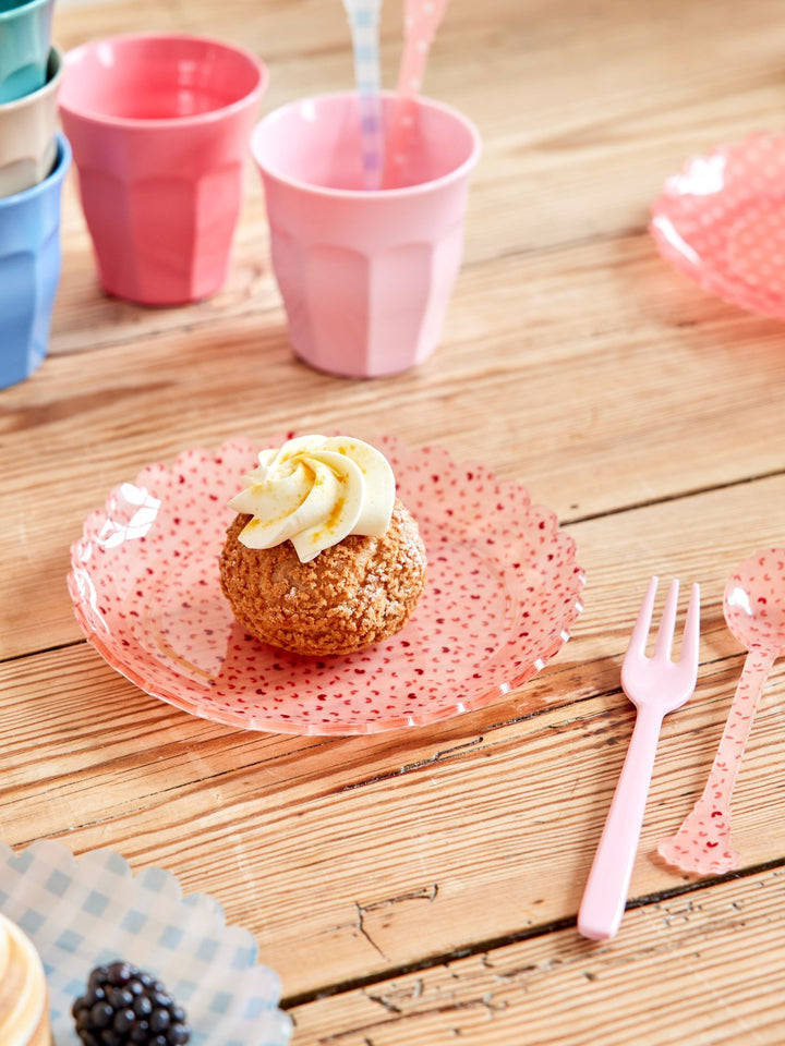 Pink Hearts Fabric  Acrylic Cake Plate