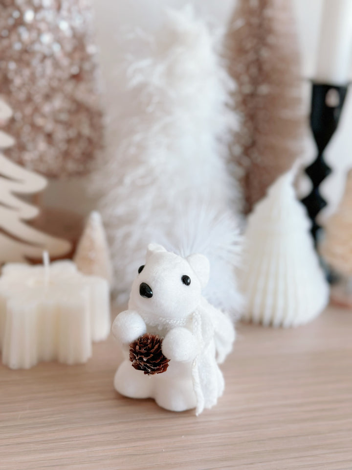 White squirrel ornament