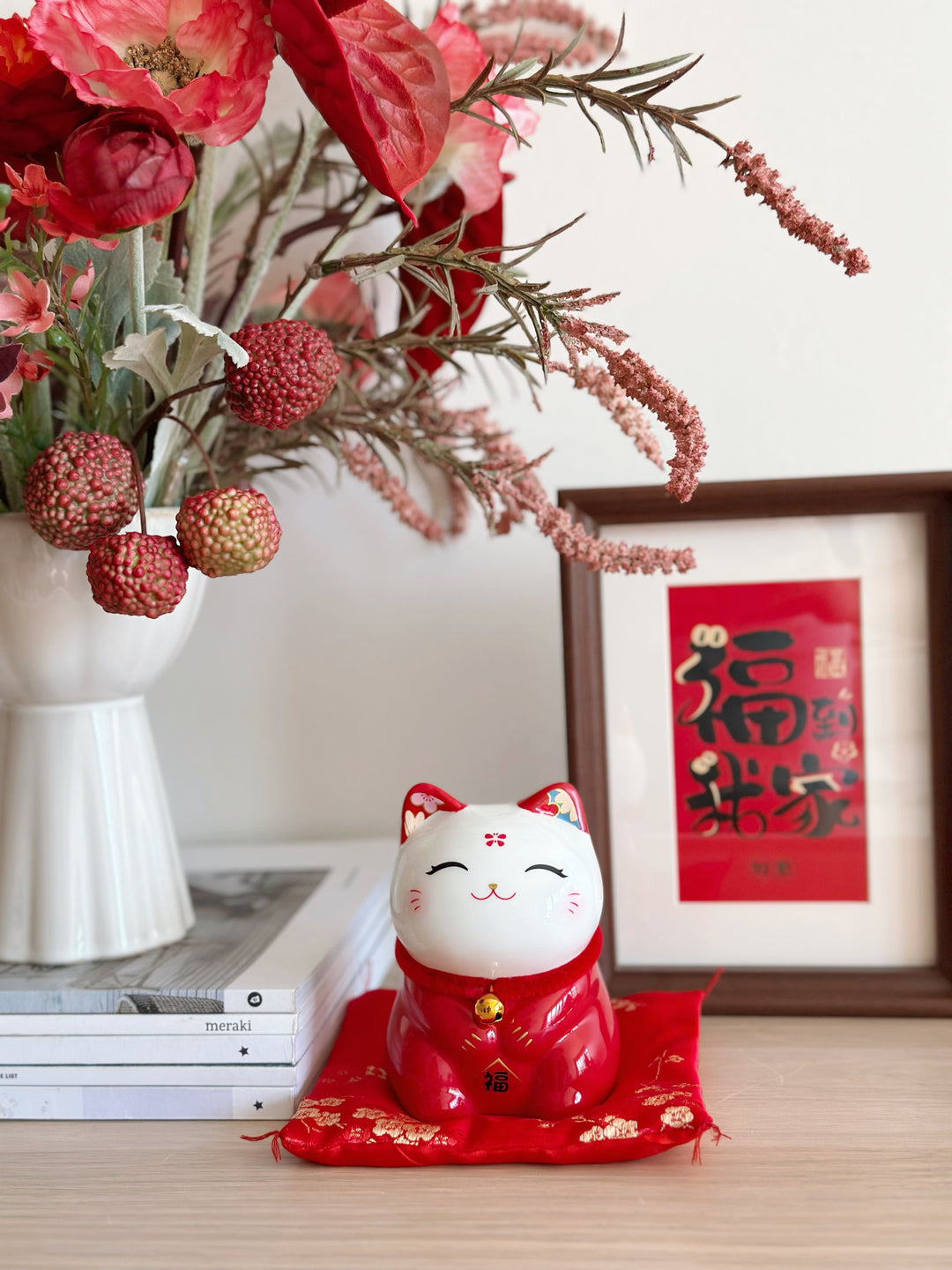 PRE-ORDER (6-14 Jan): Joyful Cherry Blessing Lucky Cat