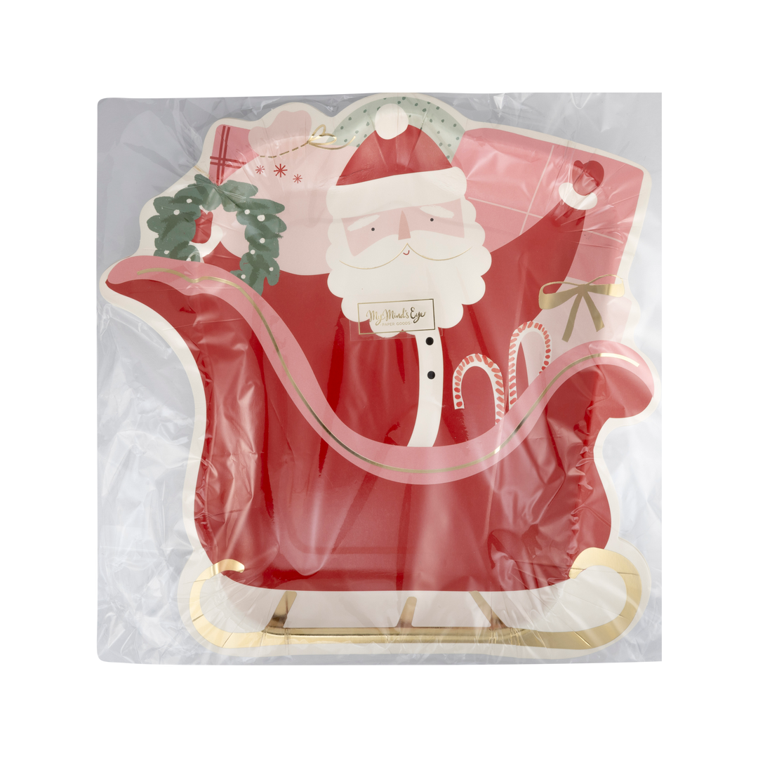 Santa's Sleigh Shaped Paper Plates