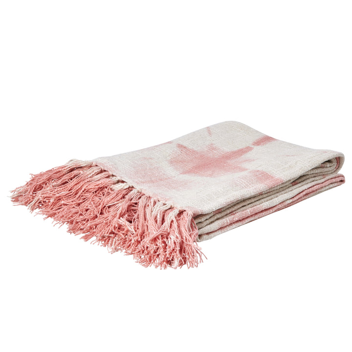 Soft Pink Cotton Tie-Dye Throw