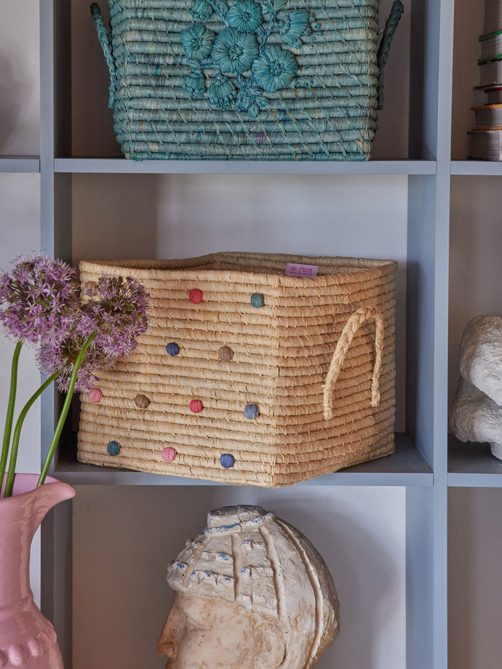 A New Year Minute Raffia Basket with Handles