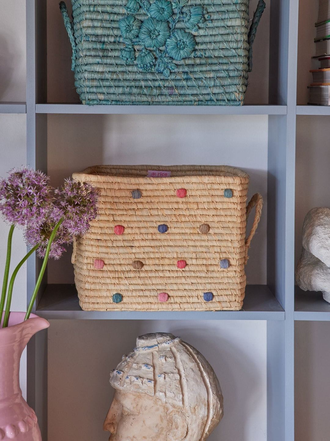 A New Year Minute Raffia Basket with Handles