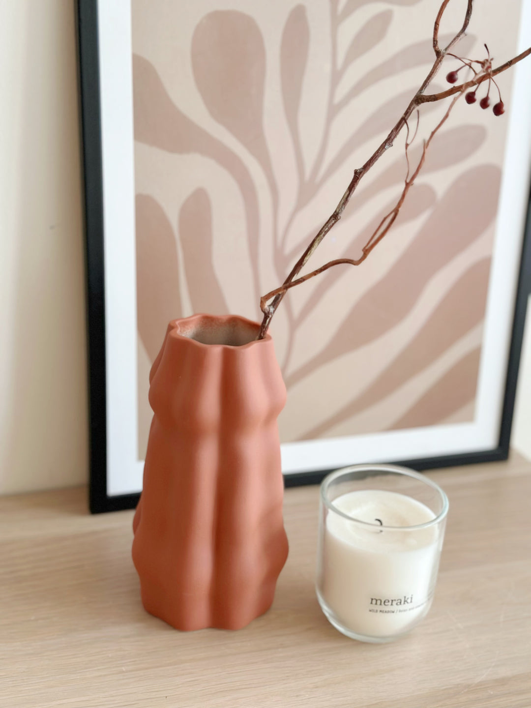 Terracotta Wave Vase