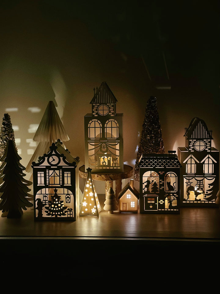 PRE-ORDER (3-9 Dec): Whimsical Christmas Village Tealight Houses (4 options)